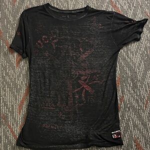 Rock Revival Charcoal Tee with Subtle Stitching